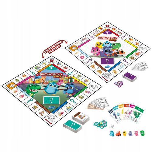 Gra Monopoly Junior 2w1 dwustronna plansza PL Hasbro F8562 na Arena.pl