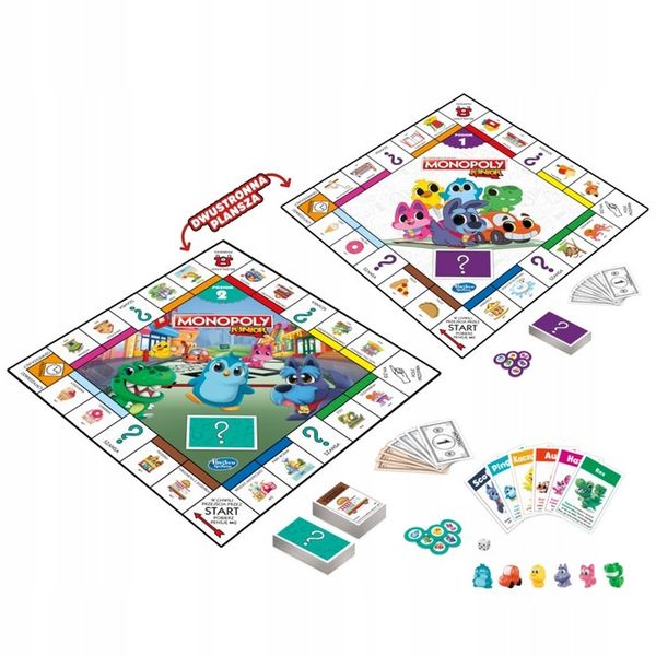 Gra Monopoly Junior 2w1 dwustronna plansza PL Hasbro F8562 zdjęcie 8