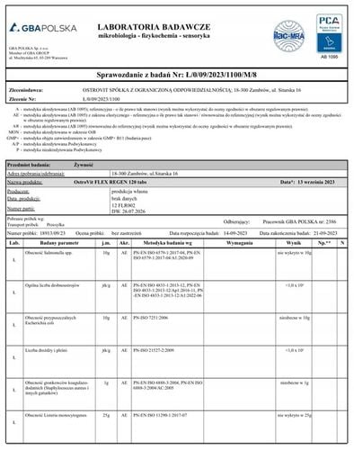 OstroVit Flex Regen 120 tab KOMPLEKS NA STAWY KOLAGEN MSM Glukozamina Wit C na Arena.pl