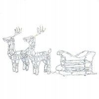 Renifery akrylowe z saniami oświetlenie ozdoba