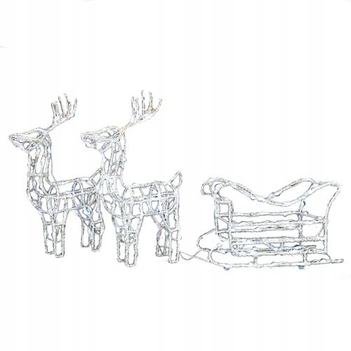 Renifery akrylowe z saniami oświetlenie ozdoba na Arena.pl