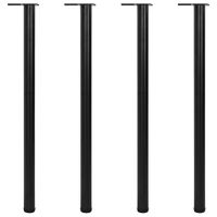 4 Nogi do stołu z regulacją wysokości Czarne 1100 mm