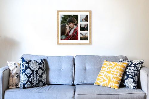 Ramka na 4 zdjęcia Hekla 40x40x4 MDF galeria sonoma jasna 1szt. na Arena.pl