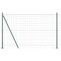 Ogrodzenie z słupkami Zielony 1.6 x 10 m Stal