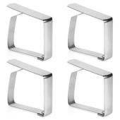 4x Klipsy Stalowe Metalowe Uchwyty Klamry do Obrusu Stołu Ceraty Blatu