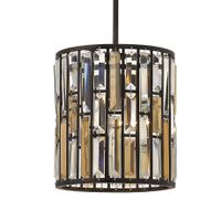 Glamour LAMPA wisząca GEMMA HK-GEMMA-P-A-VBZ Elstead HINKLEY metalowa OPRAWA kryształy bursztynowe przezroczyste