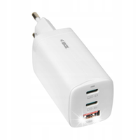 Ładowarka sieciowa GaN iBOX C-65 USB-C PD65W, kabel USB-C, White