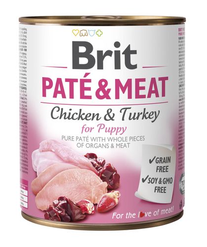 Brit Paté & Meat For Puppy Kurczak Z Indykiem 800g na Arena.pl