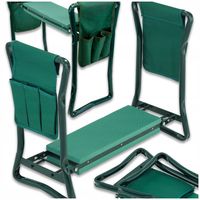 TABORET OGRODOWY KLĘCZNIK KRZESŁO DO OGRODU SKŁADANE MOCNE 3w1 + ORGANIZER