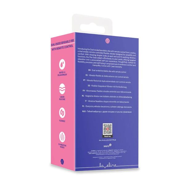 Dual-Ended Bendable Vibe With Remote Control - Purple zdjęcie 3