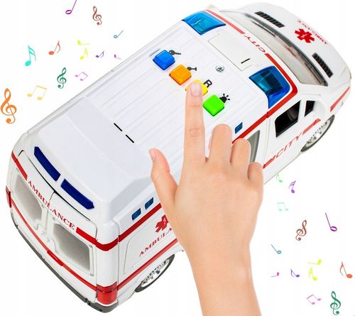 KARETKA AMBULANS SAMOCHÓD AUTO POGOTOWIE z Dźwiękiem I Światłem NA NAPĘD na Arena.pl