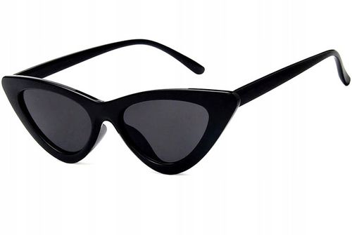 Okulary pilotki KOCIE OKO czarne PROSTOKĄTNE retro Damskie Przeciwsłoneczne na Arena.pl