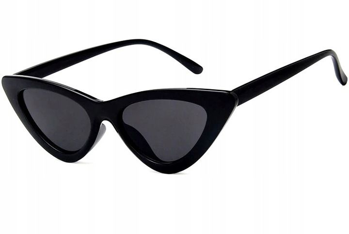 Okulary pilotki KOCIE OKO czarne PROSTOKĄTNE retro Damskie Przeciwsłoneczne zdjęcie 6