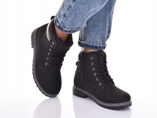 OCIEPLANE DAMSKIE BOTKI ZIMOWE KLASYCZNE TRAPERY BUTY Z FUTERKIEM na Arena.pl