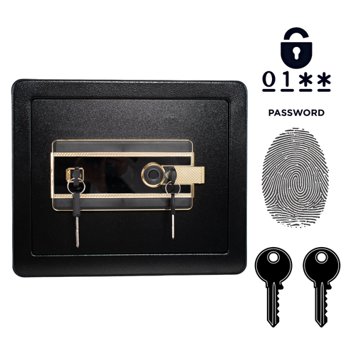 Pancerny Domowy Sejf Biometryczny Na Odcisk Palca 30x36x30 cm Czarny na Arena.pl