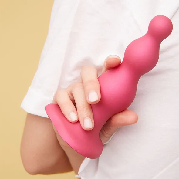 Dildo - Strap-On-Me Dildo Plug Beads Metallic Raspberry Pink M zdjęcie 2