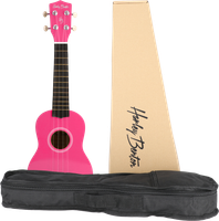 Ukulele sopranowe drewniane błyszczące UK-12 Różowe z Pokrowcem ZESTAW