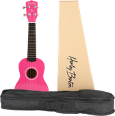 Ukulele sopranowe drewniane błyszczące UK-12 Różowe z Pokrowcem ZESTAW