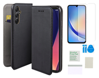 Etui z klapką do SAMSUNG GALAXY A34 5G czarny case + folia ochronna TPU