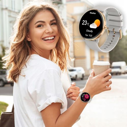 SMARTWATCH DAMSKI AMOLED FUNKCJA ROZMOWY SMS CIŚNIENIOMIERZ POMIAR TĘTNA na Arena.pl