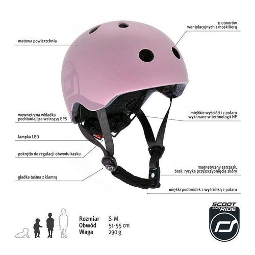 Scootandride Kask S-M dla dzieci  3+ Rose na Arena.pl