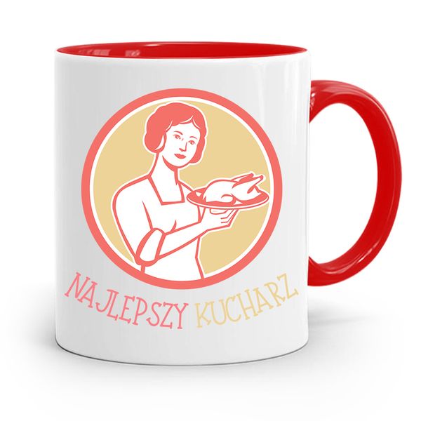 Kubek Czerwony Dla Najlepszego Kucharza Kucharki Z Nadrukiem Ze Zdjęciem zdjęcie 1