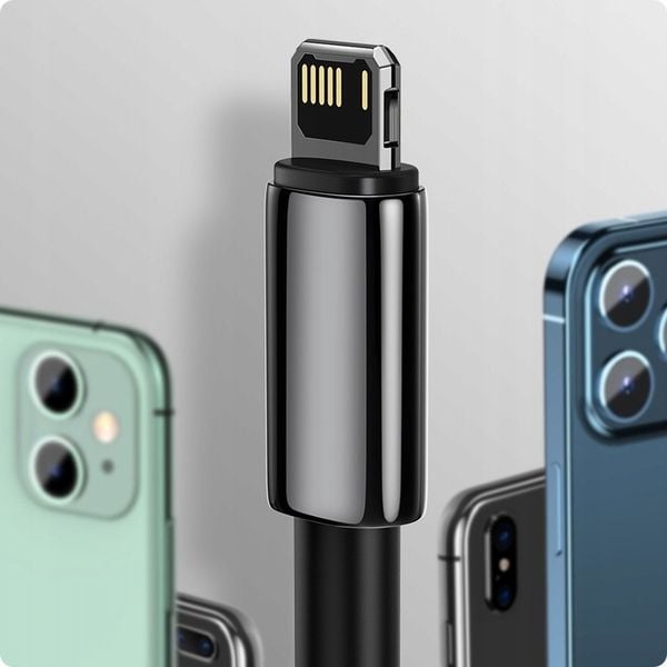 BASEUS MOCNY KABEL USB - LIGHTNING DO IPHONE IPAD PRZEWÓD OPLOT 2.4A 1M zdjęcie 7