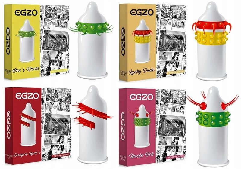 EGZO 4szt Stymulujące Kolce Wypustki 2X soft 2X medium zdjęcie 1