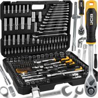 ZESTAW NARZĘDZI KLUCZE PŁASKOOCZKOWE NASADOWE GRZECHOTKI BITY NASADKI 216EL