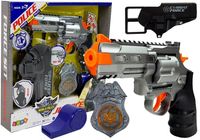 ND24_7868 Zestaw Policyjny Rewolwer 20cm Odznaka