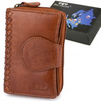 Portfel Damski Skórzany Pionowy Vintage brązowy skóra nat premium Beltimore