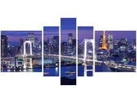 80CM 160CM OBRAZ 5 ELEM ZATOKA TOKIJSKA DRUK ŚCIENNY