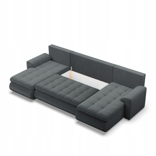 NAROŻNIK FORESTA U DUŻY CIEMNY SZARY KANAPA Rogówka Rozkładana KRONOS VELVE na Arena.pl