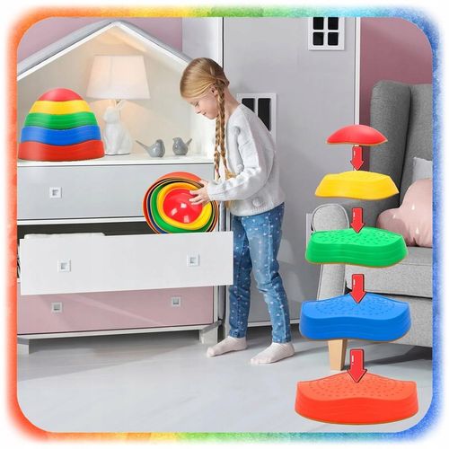 ŚCIEŻKA SENSORYCZNA XL KAMIENIE BALANSUJĄCE DLA DZIECI TRENING RÓWNOWAGI na Arena.pl