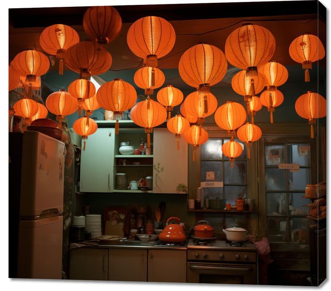 Obraz 100x90cm W Blasku Lampionów zdjęcie 1
