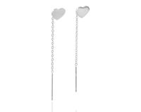 Kolczyki przeciągane serca stal nierdzewna