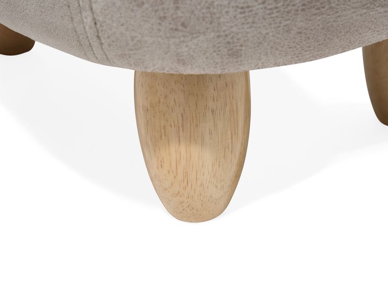 Pufa zwierzak ze schowkiem ekoskóra jasnoszara RHINO zdjęcie 8