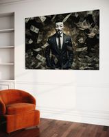 2 x Obraz 70x50 motywacyjny crypto maska bitcoin art