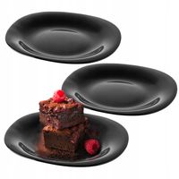 Talerz Deserowy 21cm Talerze Zestaw Talerzy Czarny