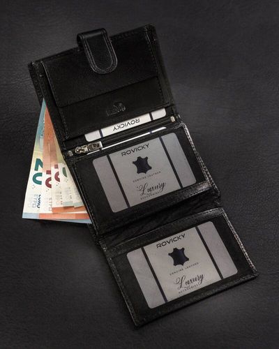elegancki, skórzany portfel męski - rovicky na Arena.pl