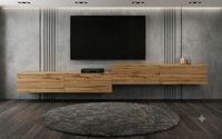 SZAFKA WISZĄCA RTV KOMODA 280 CM DĄB WOTAN, NOWOCZESNA