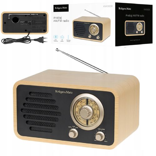 Radio Sieciowe Antena Teleskopowa Retro Am/Fm Kruger&Matz Km0828 na Arena.pl