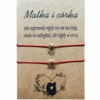 Bransoletka Kartka dla Mamy Córki Prezent Serce