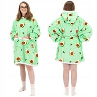 CIEPŁA BLUZA OVERSIZE 2W1 KOCOBLUZA AWOKADO KOCOSZLAFROK KOC FUTRZAK