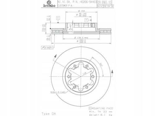 TARCZA HAM PRZOD 290X26 V BREMBO na Arena.pl
