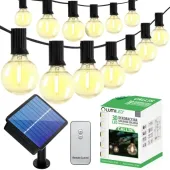 GIRLANDA OGRODOWA SOLARNA 30x ŻARÓWEK LED + PILOT