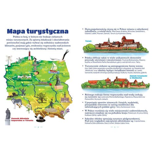 Atlas Polski dla Dzieci. Mapa Ciekawostki o Polsce 32 Strony + 50 Naklejek na Arena.pl