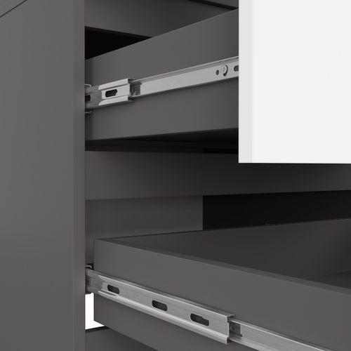 Szafa do sypialni STAR S 60 cm 2 drzwi 2 szuflady - grafit szary biała na Arena.pl