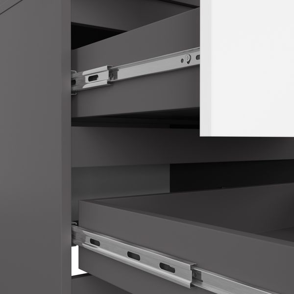 Szafa do sypialni STAR S 60 cm 2 drzwi 2 szuflady - grafit szary biała