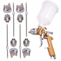 2X Pistolet Lakierniczy HVLP 4x Dysze 1,3 1,7 2,0 2,5mm Auarita H-827 Gold